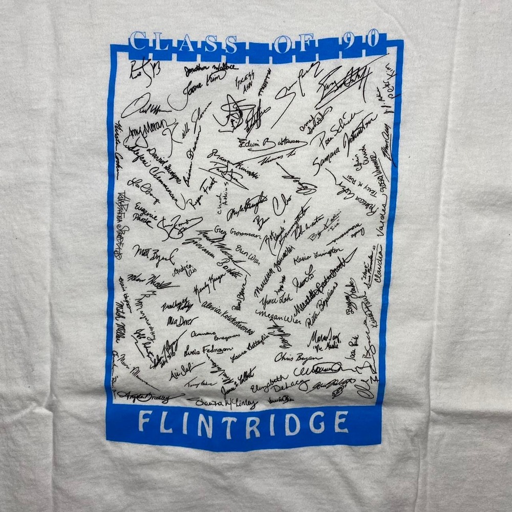 Vintage 90s FLINTRIDGE Prep Rebels high school alumni shirt